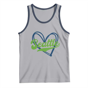 Seattle Heart Blue and Green Game Day Sports Fan Tank Top TS02 Athletic Heather Navy Print Your Wear