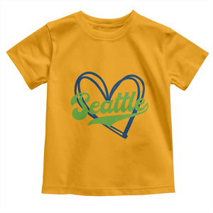 Seattle Heart Blue and Green Game Day Sports Fan Toddler T Shirt TS02 Gold Print Your Wear