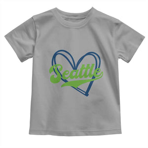 Seattle Heart Blue and Green Game Day Sports Fan Toddler T Shirt TS02 Sport Gray Print Your Wear
