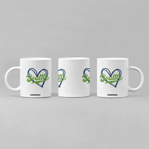 Seattle Heart Blue and Green Game Day Sports Fan Coffee Mug TS02 Print Your Wear