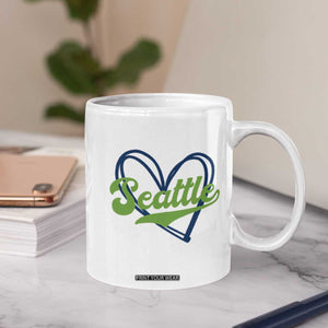 Seattle Heart Blue and Green Game Day Sports Fan Coffee Mug TS02 Print Your Wear