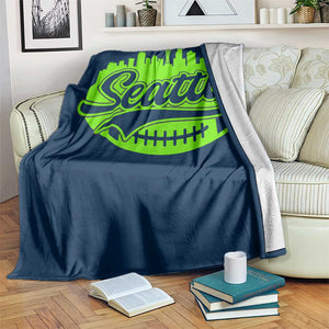 Seattle Pride Skyline Football Lover Throw Blanket Game Day Sports Fan TS02 Print Your Wear
