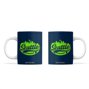 Seattle Pride Skyline Football Lover Coffee Mug Game Day Sports Fan TS02 Navy Print Your Wear