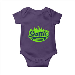 Seattle Pride Skyline Football Lover Baby Onesie Game Day Sports Fan TS02 Purple Print Your Wear