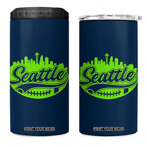 Seattle Pride Skyline Football Lover 4 in 1 Can Cooler Tumbler Game Day Sports Fan TS02 One Size: 16 oz Navy Print Your Wear