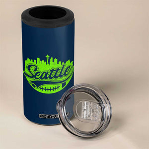 Seattle Pride Skyline Football Lover 4 in 1 Can Cooler Tumbler Game Day Sports Fan TS02 Print Your Wear