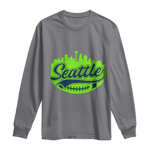 Seattle Pride Skyline Football Lover Long Sleeve Shirt Game Day Sports Fan TS02 Charcoal Print Your Wear