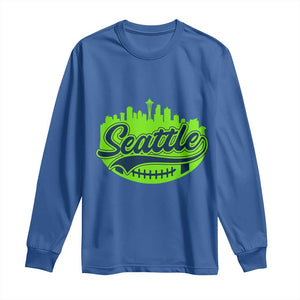 Seattle Pride Skyline Football Lover Long Sleeve Shirt Game Day Sports Fan TS02 Royal Blue Print Your Wear