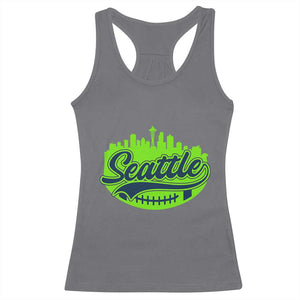 Seattle Pride Skyline Football Lover Racerback Tank Top Game Day Sports Fan TS02 Charcoal Print Your Wear