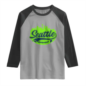 Seattle Pride Skyline Football Lover Raglan Shirt Game Day Sports Fan TS02 Sport Gray Black Print Your Wear
