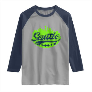 Seattle Pride Skyline Football Lover Raglan Shirt Game Day Sports Fan TS02 Sport Gray Navy Print Your Wear
