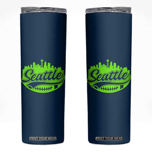 Seattle Pride Skyline Football Lover Skinny Tumbler Game Day Sports Fan TS02 Navy Print Your Wear