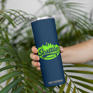 Seattle Pride Skyline Football Lover Skinny Tumbler Game Day Sports Fan TS02 Print Your Wear