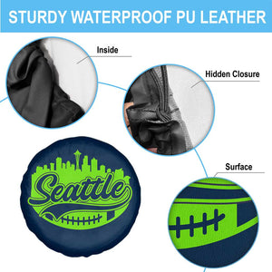 Seattle Pride Skyline Football Lover Spare Tire Cover Game Day Sports Fan TS02 Print Your Wear