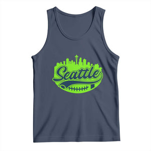 Seattle Pride Skyline Football Lover Tank Top Game Day Sports Fan TS02 Navy Print Your Wear