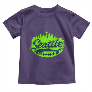 Seattle Pride Skyline Football Lover Toddler T Shirt Game Day Sports Fan TS02 Purple Print Your Wear