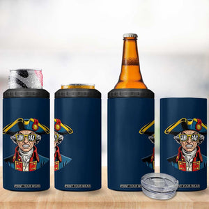 Vintage Game Day Patriot 4 in 1 Can Cooler Tumbler Revolutionary Colonial Mascot Football Fan TS02 Print Your Wear