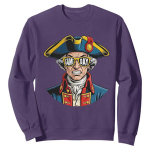 Vintage Game Day Patriot Sweatshirt Revolutionary Colonial Mascot Football Fan TS02 Purple Print Your Wear