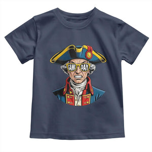 Vintage Game Day Patriot Toddler T Shirt Revolutionary Colonial Mascot Football Fan TS02 Navy Print Your Wear