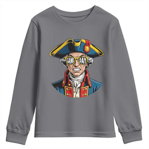Vintage Game Day Patriot Youth Sweatshirt Revolutionary Colonial Mascot Football Fan TS02 Charcoal Print Your Wear