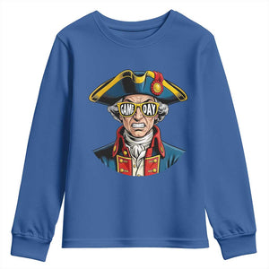 Vintage Game Day Patriot Youth Sweatshirt Revolutionary Colonial Mascot Football Fan TS02 Royal Blue Print Your Wear