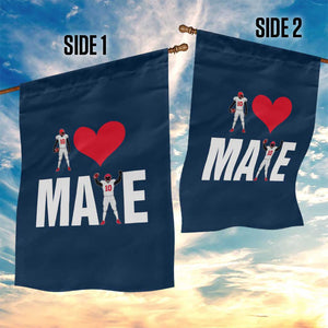 I Love Maye Red Heart Garden Flag Football Fan Celebration TS02 Print Your Wear