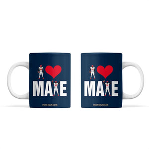 I Love Maye Red Heart Coffee Mug Football Fan Celebration TS02 Navy Print Your Wear