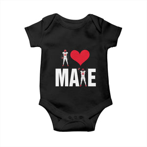 I Love Maye Red Heart Baby Onesie Football Fan Celebration TS02 Black Print Your Wear