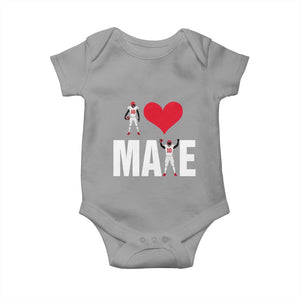 I Love Maye Red Heart Baby Onesie Football Fan Celebration TS02 Sport Gray Print Your Wear