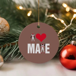 I Love Maye Red Heart Ceramic Ornament Football Fan Celebration TS02 1pc Mocha Print Your Wear