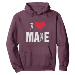 I Love Maye Red Heart Hoodie Football Fan Celebration TS02 Maroon Print Your Wear