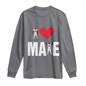I Love Maye Red Heart Long Sleeve Shirt Football Fan Celebration TS02 Charcoal Print Your Wear