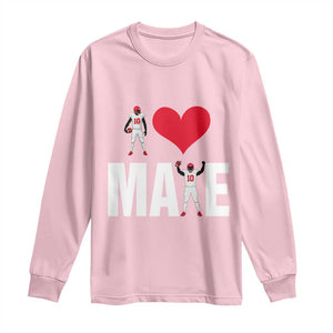 I Love Maye Red Heart Long Sleeve Shirt Football Fan Celebration TS02 Light Pink Print Your Wear