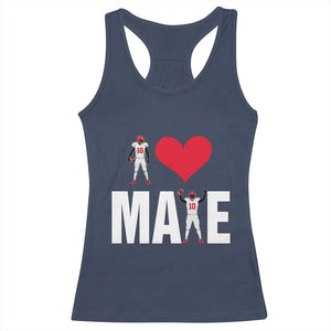 I Love Maye Red Heart Racerback Tank Top Football Fan Celebration TS02 Navy Print Your Wear