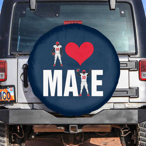 I Love Maye Red Heart Spare Tire Cover Football Fan Celebration TS02 No hole Navy Print Your Wear