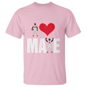I Love Maye Red Heart T Shirt Football Fan Celebration TS02 Light Pink Print Your Wear