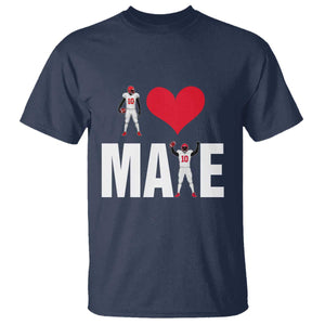 I Love Maye Red Heart T Shirt Football Fan Celebration TS02 Navy Print Your Wear