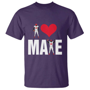 I Love Maye Red Heart T Shirt Football Fan Celebration TS02 Purple Print Your Wear