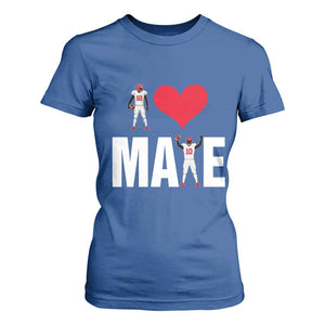 I Love Maye Red Heart T Shirt For Women Football Fan Celebration TS02 Royal Blue Print Your Wear