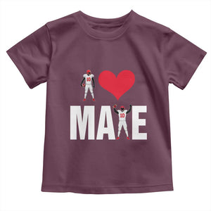 I Love Maye Red Heart Toddler T Shirt Football Fan Celebration TS02 Maroon Print Your Wear