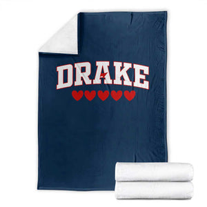 I Heart Drake Red Love Hearts Throw Blanket Football Fan Celebration TS02 Navy Print Your Wear