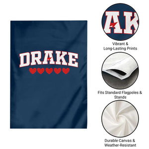 I Heart Drake Red Love Hearts Garden Flag Football Fan Celebration TS02 Print Your Wear
