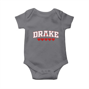 I Heart Drake Red Love Hearts Baby Onesie Football Fan Celebration TS02 Charcoal Print Your Wear