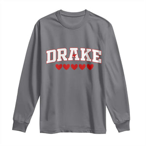 I Heart Drake Red Love Hearts Long Sleeve Shirt Football Fan Celebration TS02 Charcoal Print Your Wear