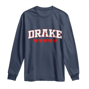 I Heart Drake Red Love Hearts Long Sleeve Shirt Football Fan Celebration TS02 Navy Print Your Wear