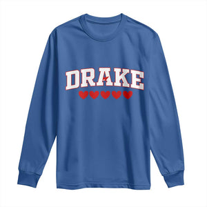I Heart Drake Red Love Hearts Long Sleeve Shirt Football Fan Celebration TS02 Royal Blue Print Your Wear