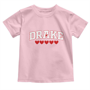 I Heart Drake Red Love Hearts Toddler T Shirt Football Fan Celebration TS02 Light Pink Print Your Wear