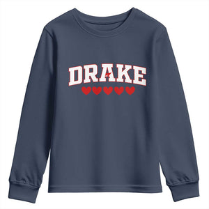 I Heart Drake Red Love Hearts Youth Sweatshirt Football Fan Celebration TS02 Navy Print Your Wear