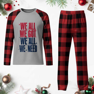 We All We Got We All We Need Patriots Plaid Pajama Set Red and Blue Sports Fan Chant TS02 Buffalo Plaid Print Your Wear