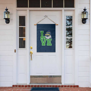 Seattle LOVE Hawk Graphic Garden Flag Blue and Green Game Day Sports Fan TS02 Print Your Wear